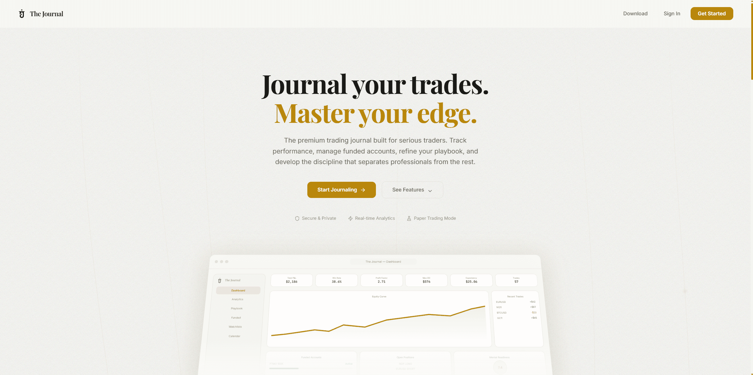 The Journal — Landing Page